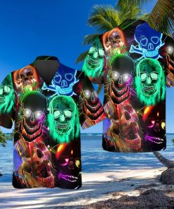 Neon Light Skull Hawaiian Shirt