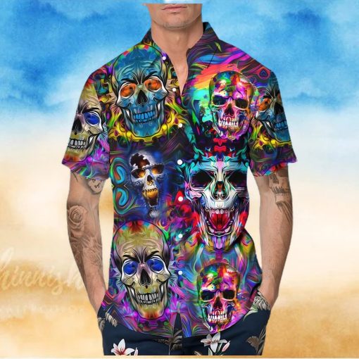 Neon Skull Hawaiian Shirt