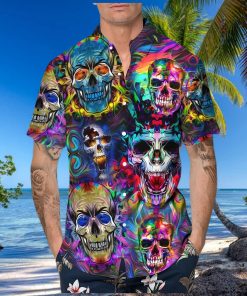 Neon Skull Hawaiian Shirt