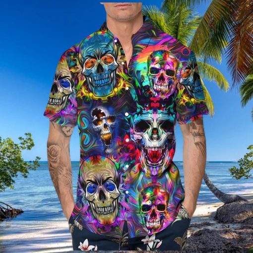 Neon Skull Hawaiian Shirt