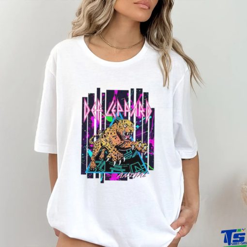 Neon def leppard animal metal concert shirt