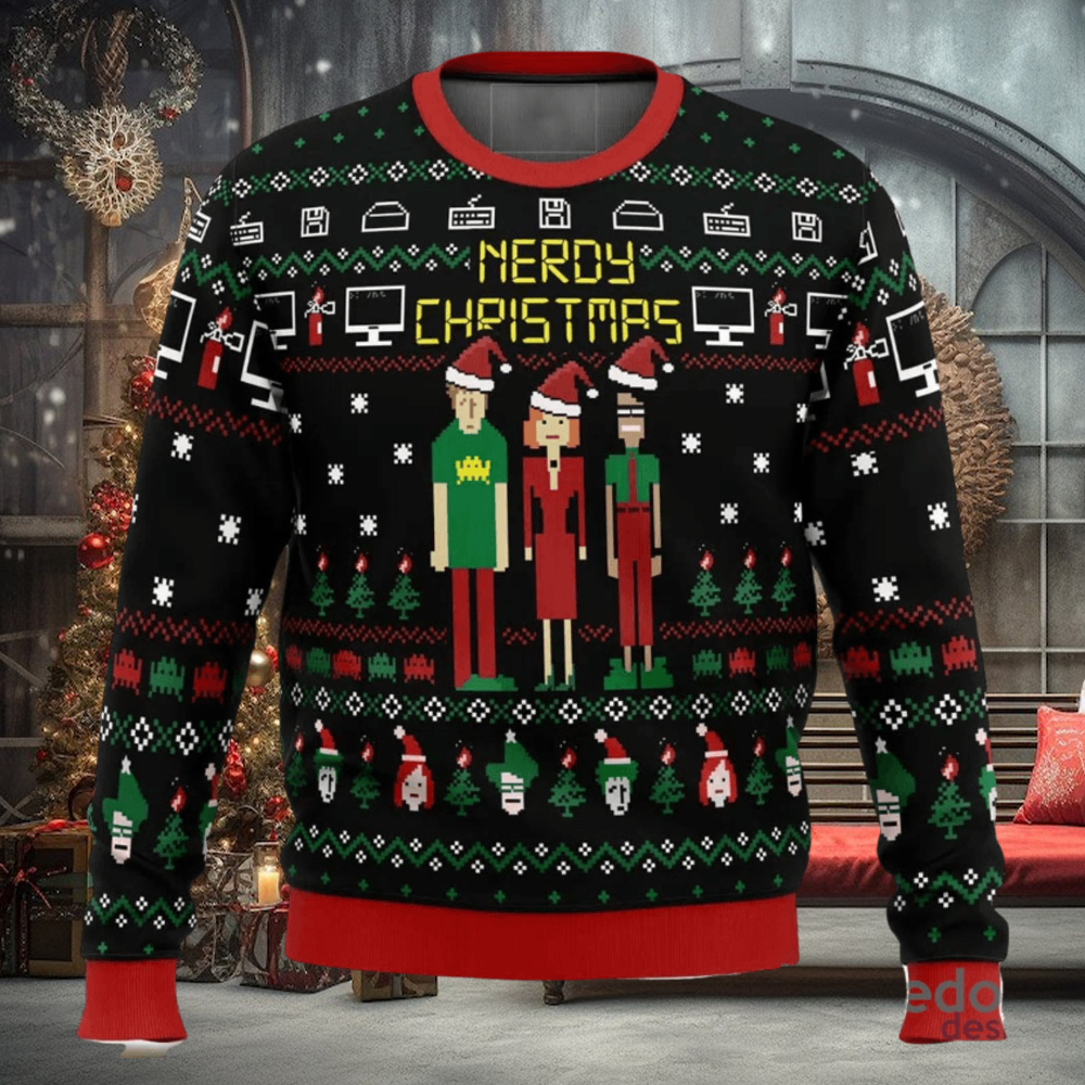 Nerdy Christmas The IT Crowd 3D Ugly Christmas Sweater Christmas Gift Ideas Party Gift