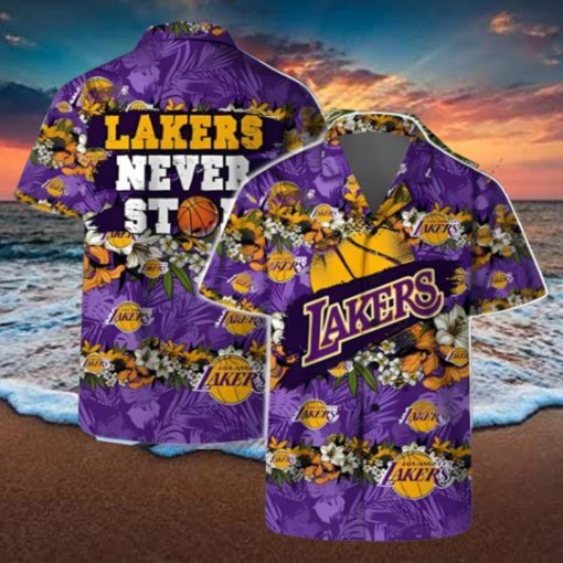 Never Stop Los Angeles Lakers Hawaiian Shirt