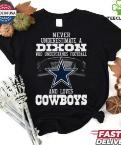 Never Underestimate A Dixon Who Understands Football And Loves Cowboys Shirt featuring a bold design celebrating both football knowledge and love for the Dallas Cowboys, with a personal 