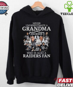 Never Underestimate A Grandma Who Is Also A Las Vegas Raiders Fan Signatures 2024 Shirt
