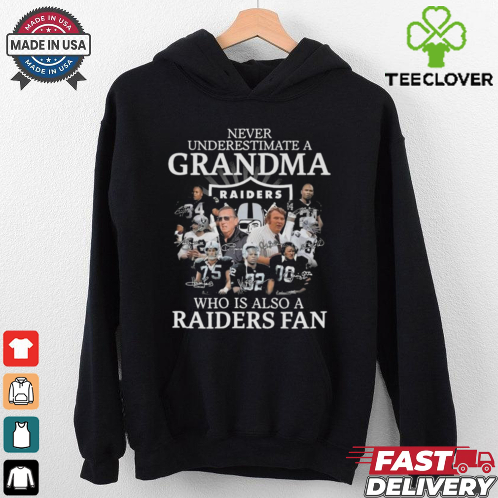 Never Underestimate A Grandma Who Is Also A Las Vegas Raiders Fan Signatures 2024 Shirt Never Underestimate A Grandma Who Is Also A Las Vegas Raiders Fan Signatures 2024 Shirt