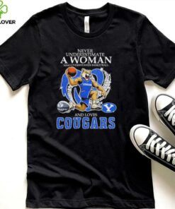 Never Underestimate A Nurse Who Understands Basketball And Loves BYU Cougars Mascot Diamond Heart T shirts