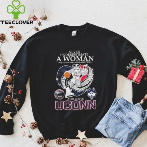 Never Underestimate A Nurse Who Understands Basketball And Loves Uconn Huskies Mascot Diamond Heart T shirts