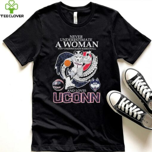 Never Underestimate A Nurse Who Understands Basketball And Loves Uconn Huskies Mascot Diamond Heart T shirts