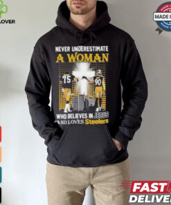 Never Underestimate A Woman Who Believes In Jesus And Loves Steelers Shirt 2 Never Underestimate A Woman Who Believes In Jesus And Loves Steelers Shirt