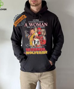 Never Underestimate A Woman Who Is A Fan Of Marvel And Loves Deadpool And Wolverine Signatures Shirt