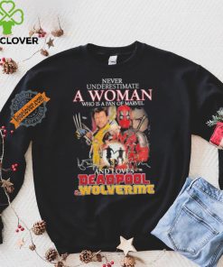 Never Underestimate A Woman Who Is A Fan Of Marvel And Loves Deadpool And Wolverine Signatures Shirt