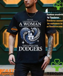 Never Underestimate A Woman Who Loves The LA Dodgers Shirt
