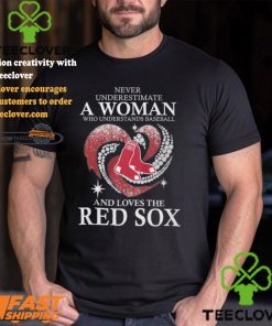 Never Underestimate A Woman Who Loves The Red Sox Black Shirt