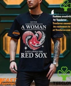 Never Underestimate A Woman Who Loves The Red Sox Black Shirt