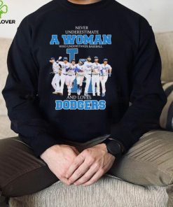 Never Underestimate A Woman Who Understand Baseball And Loves Los Angeles Dodgers Nl West Champions Signatures Shirt