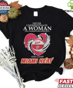 Never Underestimate A Woman Who Understand Basketball And Loves Miami Heat X Heart Diamond Shirt