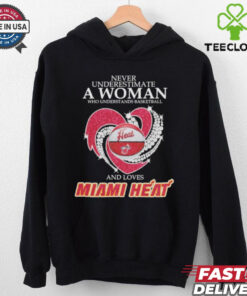 Never Underestimate A Woman Who Understand Basketball And Loves Miami Heat X Heart Diamond Shirt