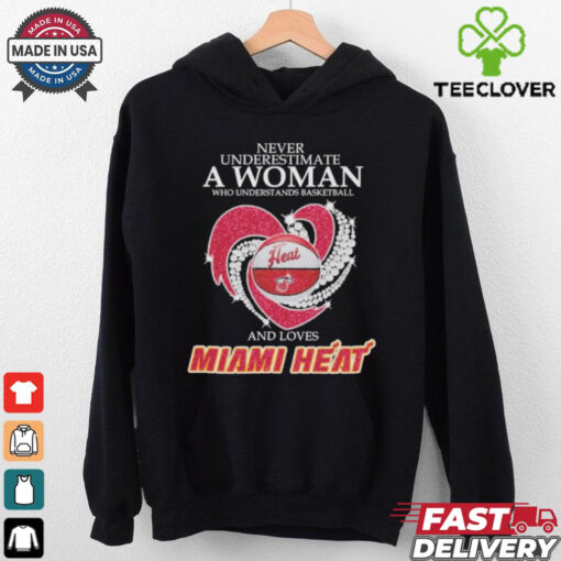 Never Underestimate A Woman Who Understand Basketball And Loves Miami Heat X Heart Diamond Shirt