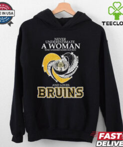 Never Underestimate A Woman Who Understand Hockey And Loves Boston Bruins X Heart Diamond Shirt
