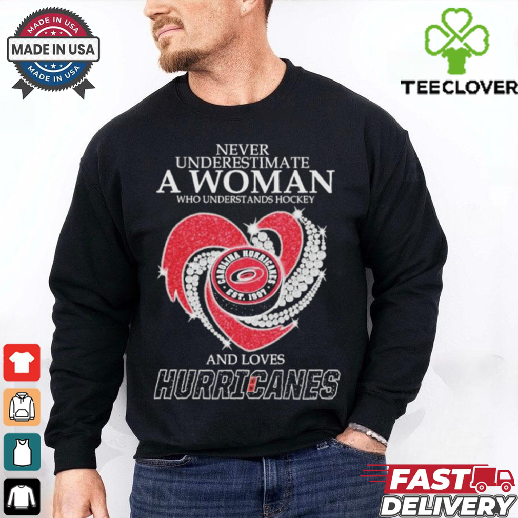Never Underestimate A Woman Who Understand Hockey And Loves Carolina Hurricanes X Heart Diamond Shirt Never Underestimate A Woman Who Understand Hockey And Loves Carolina Hurricanes X Heart Diamond Shirt