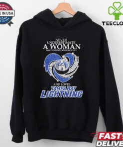 Never Underestimate A Woman Who Understand Hockey And Loves Tampa Bay Lightning X Heart Diamond shirt