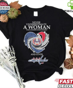 Never Underestimate A Woman Who Understand Hockey And Loves Washington Capitals X Heart Diamond Shirt