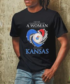 Never Underestimate A Woman Who Understands Baseball And Loves Kansas Jayhawks Heart Diamonds 2024 shirt