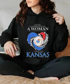 Never Underestimate A Woman Who Understands Baseball And Loves Kansas Jayhawks Heart Diamonds 2024 hoodie, sweater, longsleeve, shirt v-neck, t-shirt