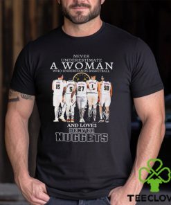Never Underestimate A Woman Who Understands Basketball And Lover Denver Nuggets T Shirt