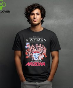 Never Underestimate A Woman Who Understands Basketball And Loves Arizona Wildcats Men’s Basketball Signatures Shirt