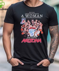 Never Underestimate A Woman Who Understands Basketball And Loves Arizona Wildcats Men’s Basketball Signatures Shirt