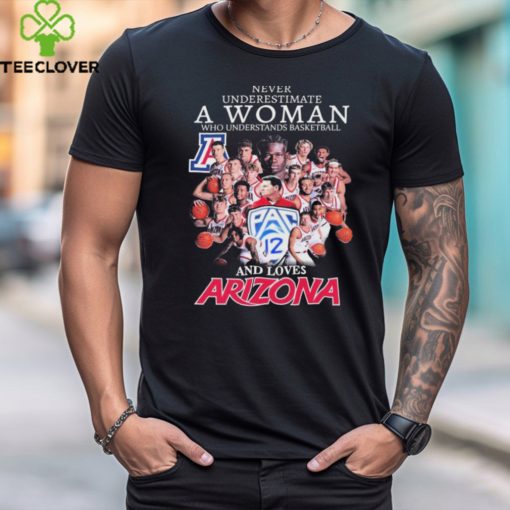 Never Underestimate A Woman Who Understands Basketball And Loves Arizona Wildcats Men’s Basketball Signatures Shirt