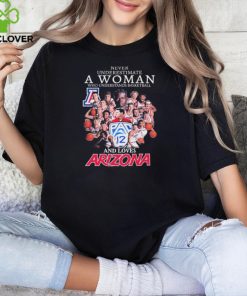 Never Underestimate A Woman Who Understands Basketball And Loves Arizona Wildcats Men’s Basketball Signatures Shirt