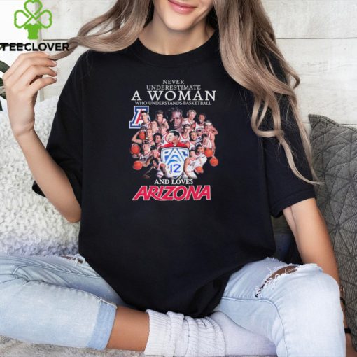 Never Underestimate A Woman Who Understands Basketball And Loves Arizona Wildcats Men’s Basketball Signatures Shirt