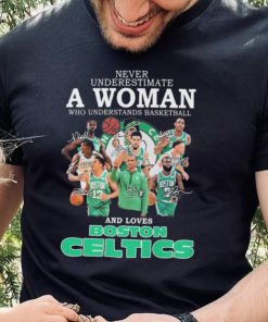 Never Underestimate A Woman Who Understands Basketball And Loves Boston Celtics 2022 Signatures Shirt