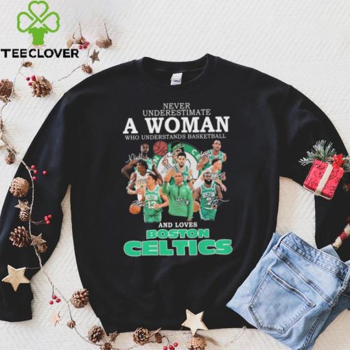 Never Underestimate A Woman Who Understands Basketball And Loves Boston Celtics 2022 Signatures Shirt