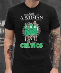 Never Underestimate A Woman Who Understands Basketball And Loves Boston Celtics Brown, Tatum And Derrick White Signatures Shirt