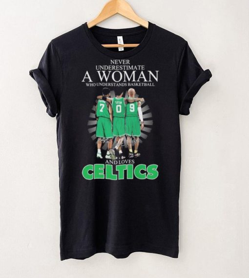 Never Underestimate A Woman Who Understands Basketball And Loves Boston Celtics Brown, Tatum And Derrick White Signatures Shirt