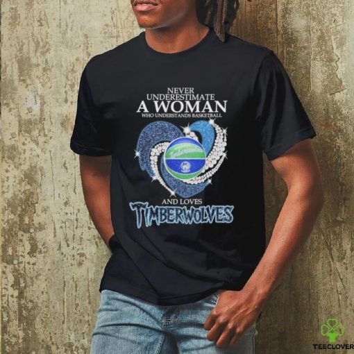 Never Underestimate A Woman Who Understands Basketball And Loves Minnesota Timberwolves Diamonds 2024 Shirt