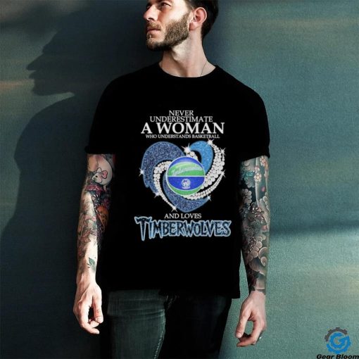 Never Underestimate A Woman Who Understands Basketball And Loves Minnesota Timberwolves Diamonds 2024 Shirt