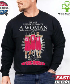 Never Underestimate A Woman Who Understands Basketball And Loves Wisconsin Badgers Signatures T shirts