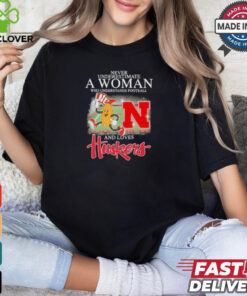 Never Underestimate A Woman Who Understands Football And Love Nebraska Huskers Mascot Shirt