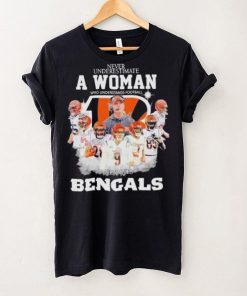 Never Underestimate A Woman Who Understands Football And Loves Cincinnati Bengals Signatures hoodie, sweater, longsleeve, shirt v-neck, t-shirt