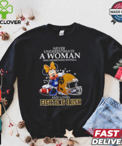 Never Underestimate A Woman Who Understands Football And Loves Notre Dame Fighting Irish x Mickey Mouse shirt 1 Never Underestimate A Woman Who Understands Football And Loves Notre Dame Fighting Irish x Mickey Mouse shirt