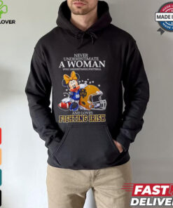Never Underestimate A Woman Who Understands Football And Loves Notre Dame Fighting Irish x Mickey Mouse shirt 2 Never Underestimate A Woman Who Understands Football And Loves Notre Dame Fighting Irish x Mickey Mouse shirt
