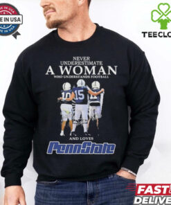 Never Underestimate A Woman Who Understands Football And Loves Penn State Shirt