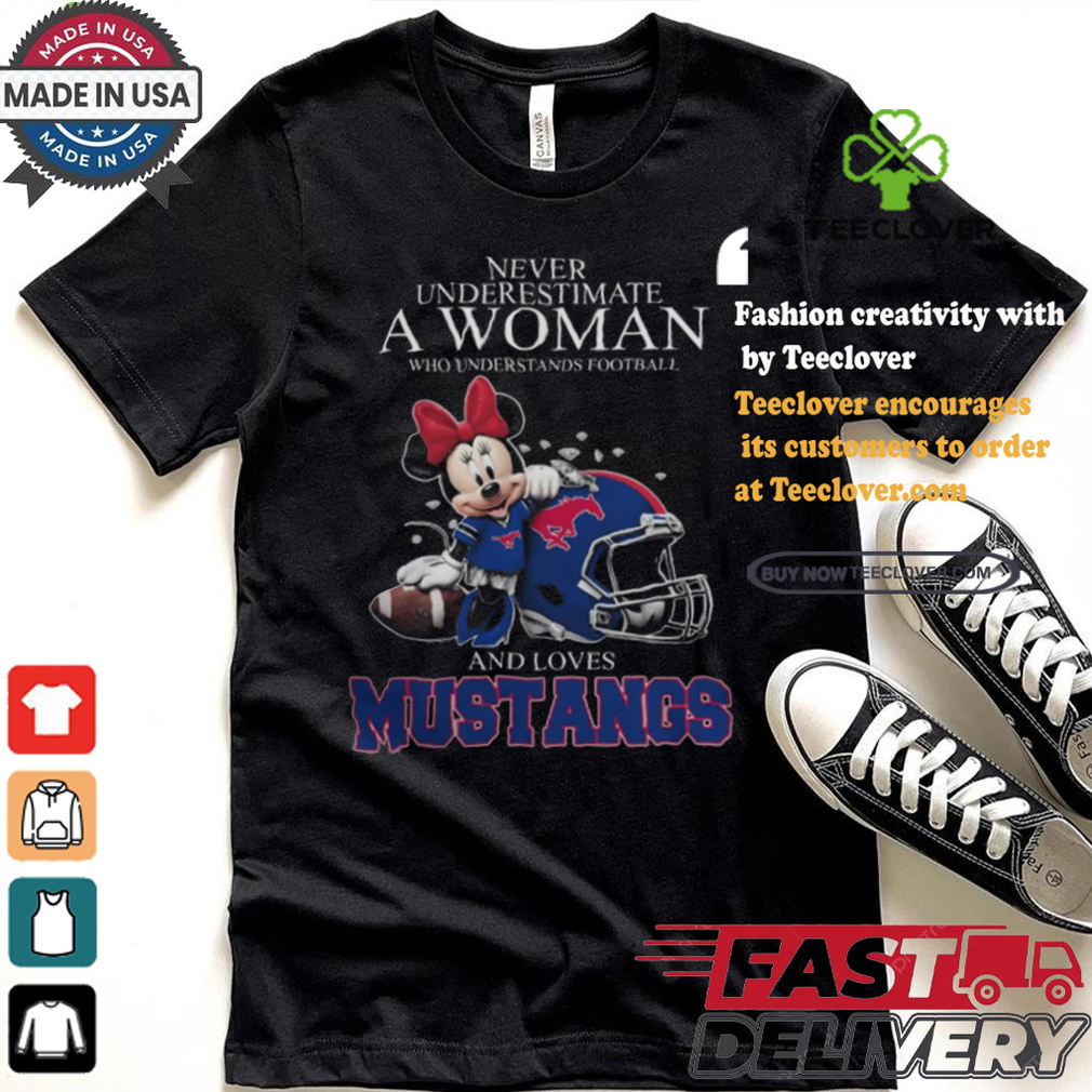 Never Underestimate A Woman Who Understands Football And Loves SMU Mustangs x Minnie Mouse T Shirt Never Underestimate A Woman Who Understands Football And Loves SMU Mustangs x Minnie Mouse T Shirt