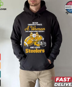 Never Underestimate A Woman Who Understands Football And Loves Steelers Logo Shirt