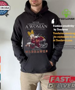 Never Underestimate A Woman Who Understands Football And Loves ULM Warhawks x Minnie Mouse T Shirt